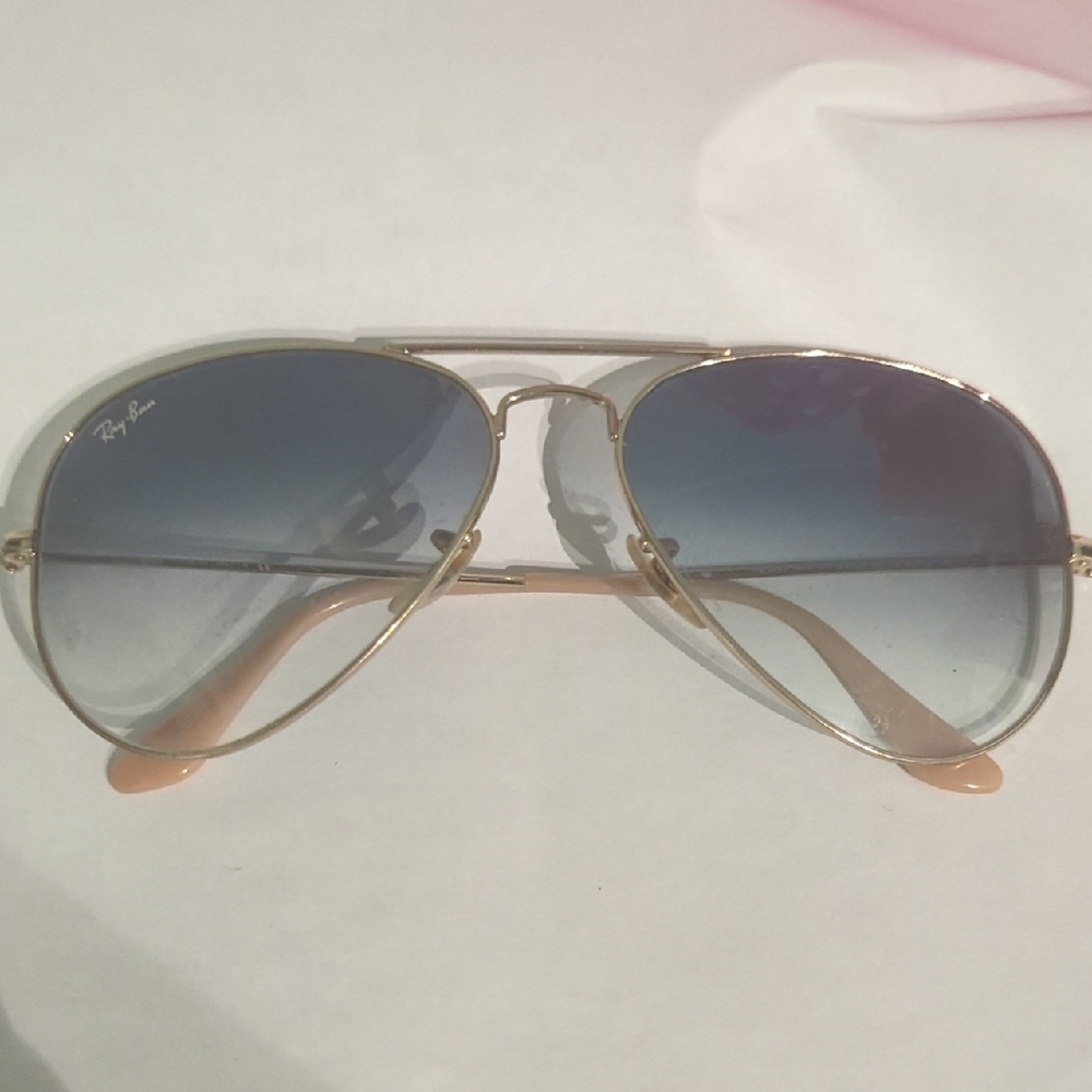 Ray-Ban Gold and Blue Aviator Sunglasses